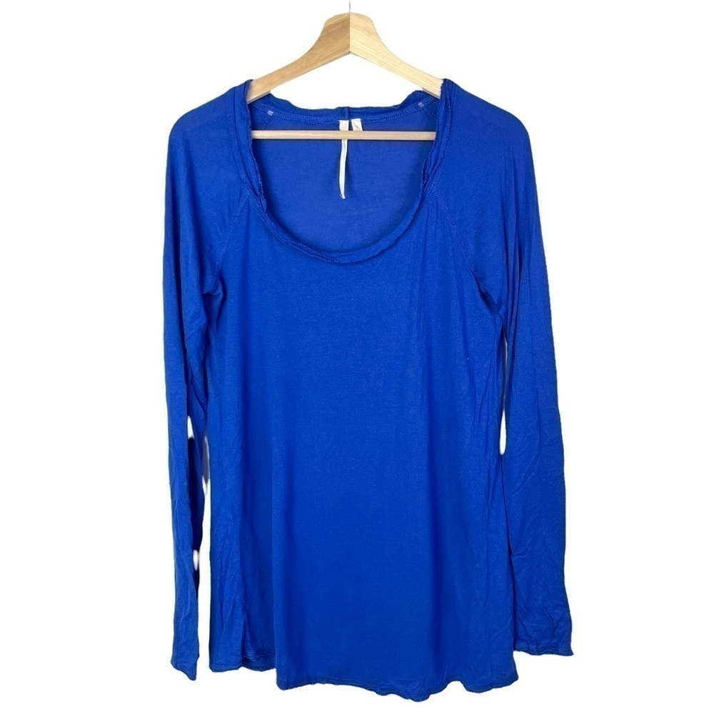 Rachel Roy Bright Blue Scoop Neck Long Sleeve T-Shirt M